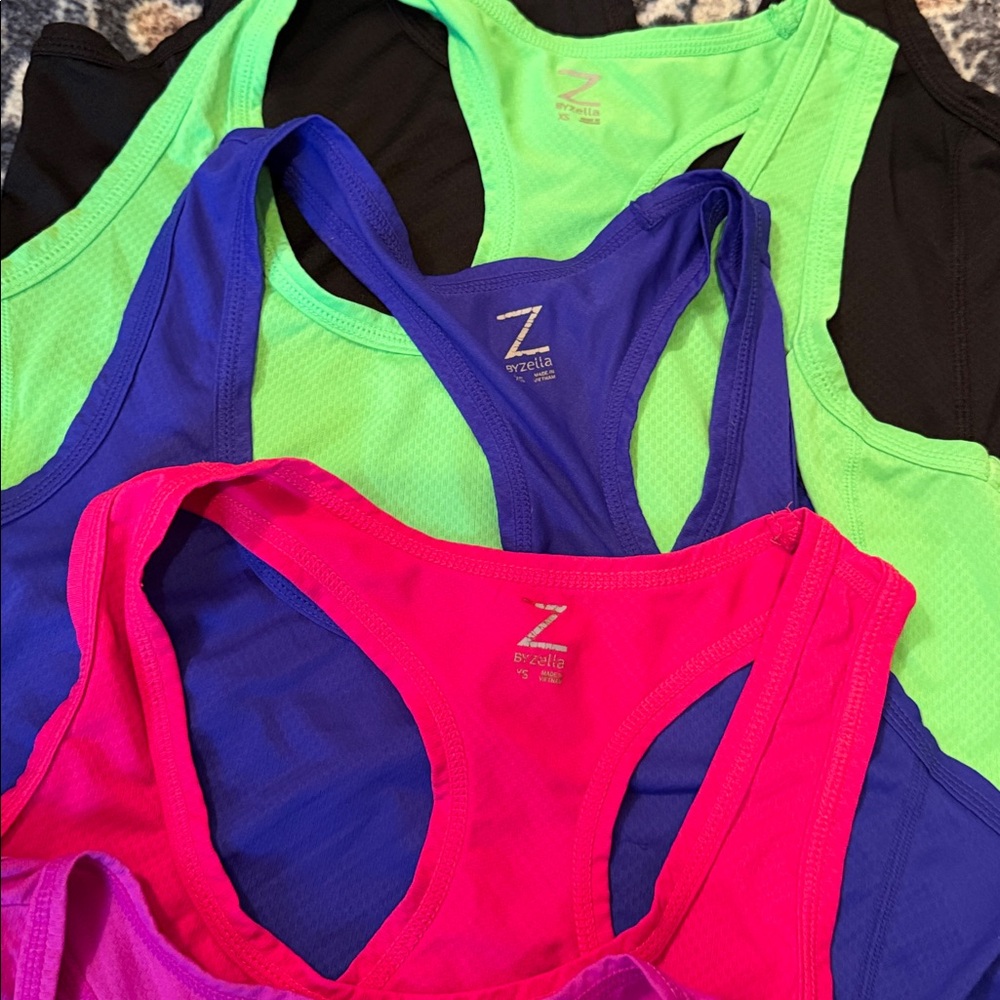 Women's Racerback Tank Top - Pink, Green, Blue, Black - Picture 2 of 2